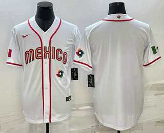 Men%27s USA Baseball Blank 2023 White World Classic Stitched Jersey